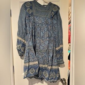 Blue Floral Bohemian Dress